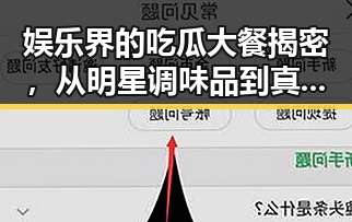 娱乐界的吃瓜大餐揭密，从明星调味品到真相探索